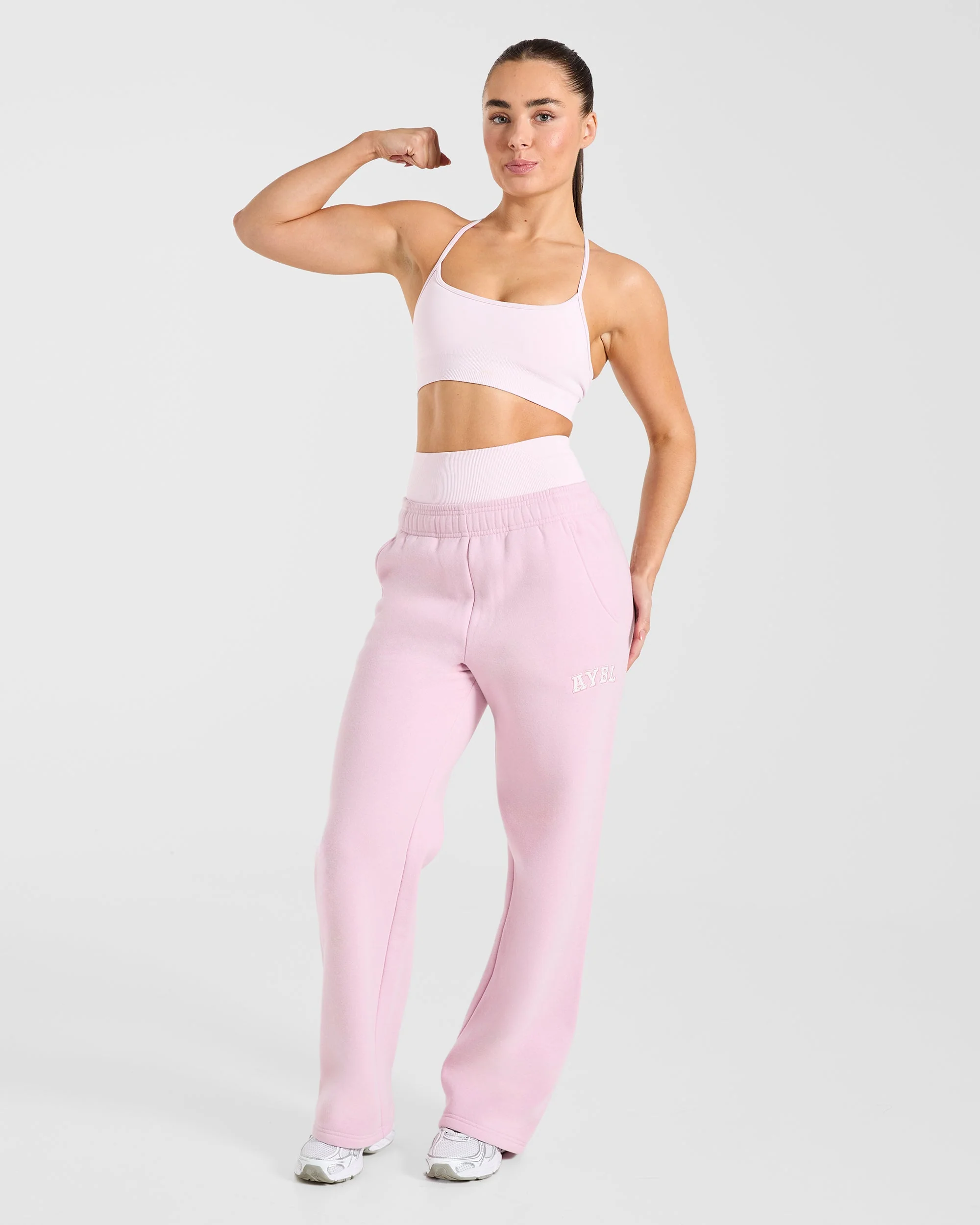 Varsity 2.0 Oversized Straight Leg Joggers - Iced Pink - Image 7