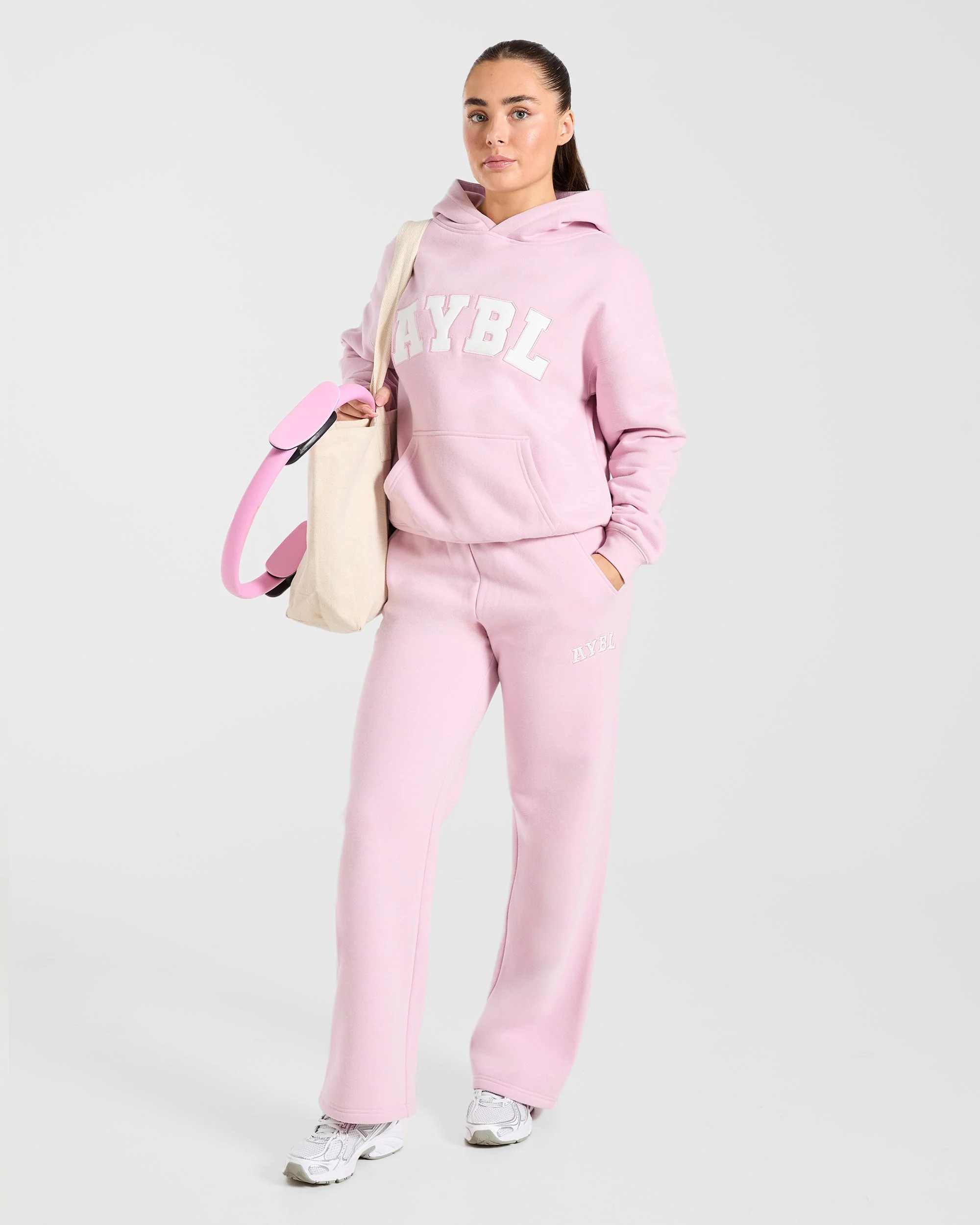 Varsity 2.0 Oversized Straight Leg Joggers - Iced Pink - Image 8