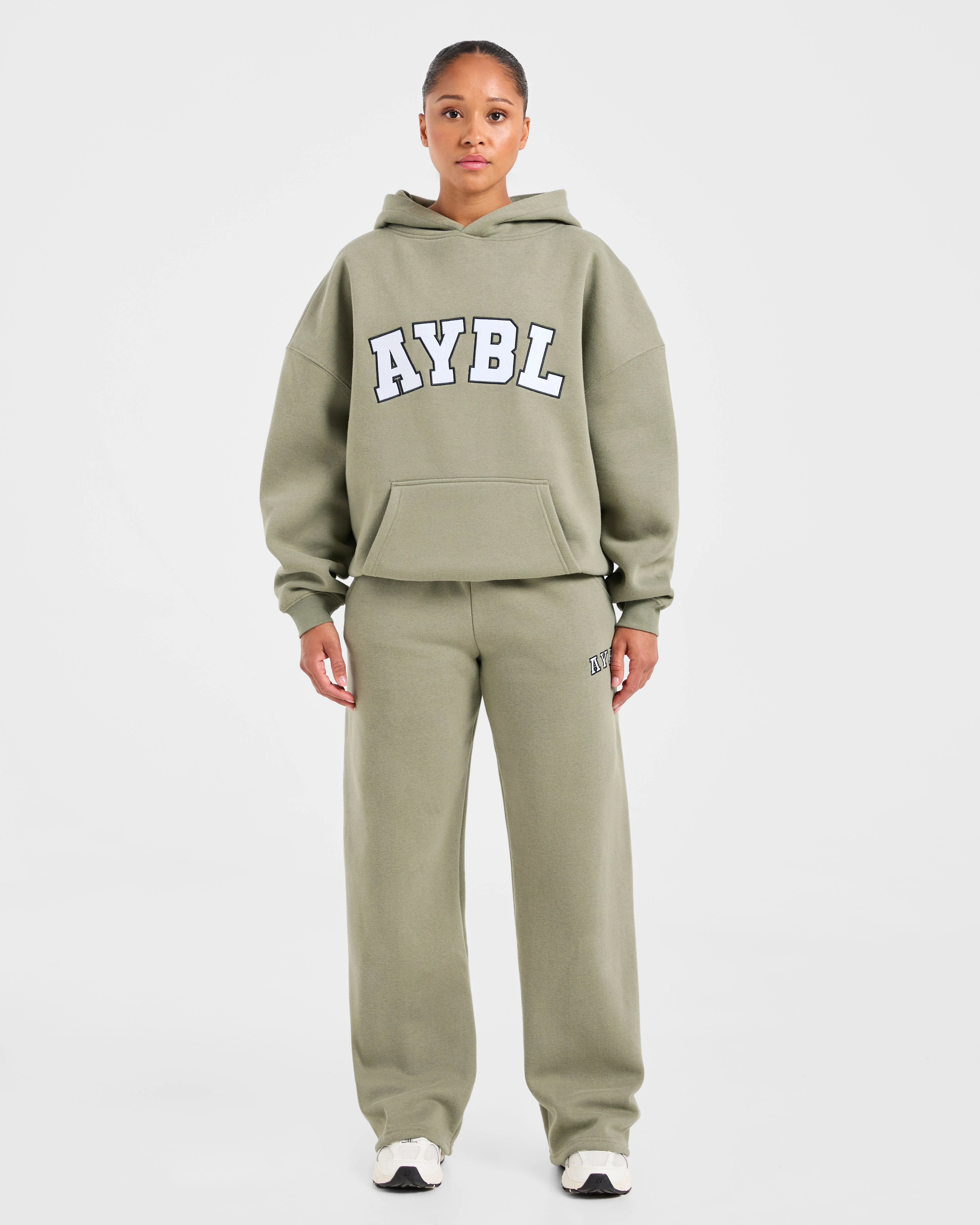 Varsity 2.0 Oversized Straight Leg Joggers - Muted Olive - Image 3