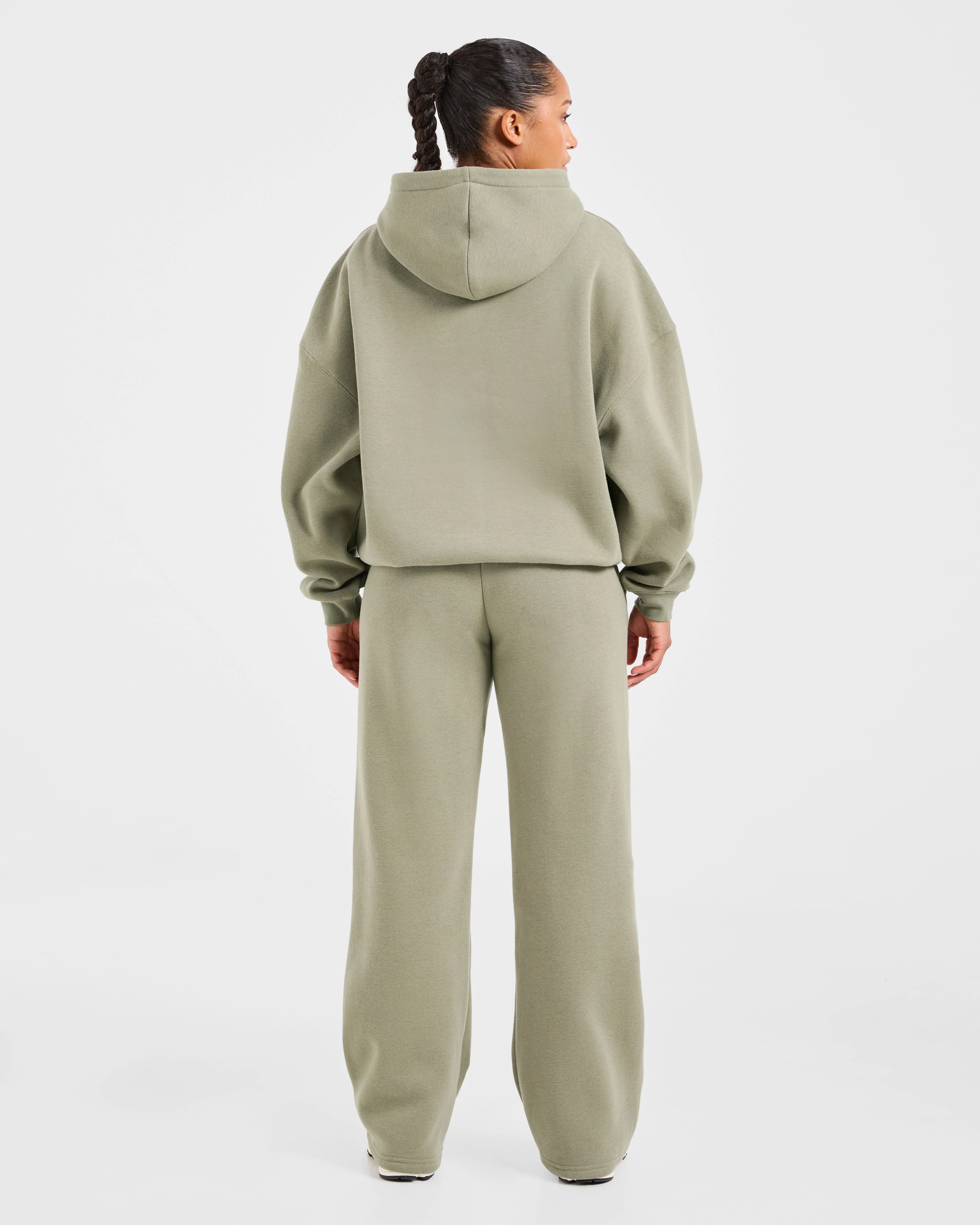 Varsity 2.0 Oversized Straight Leg Joggers - Muted Olive - Image 4
