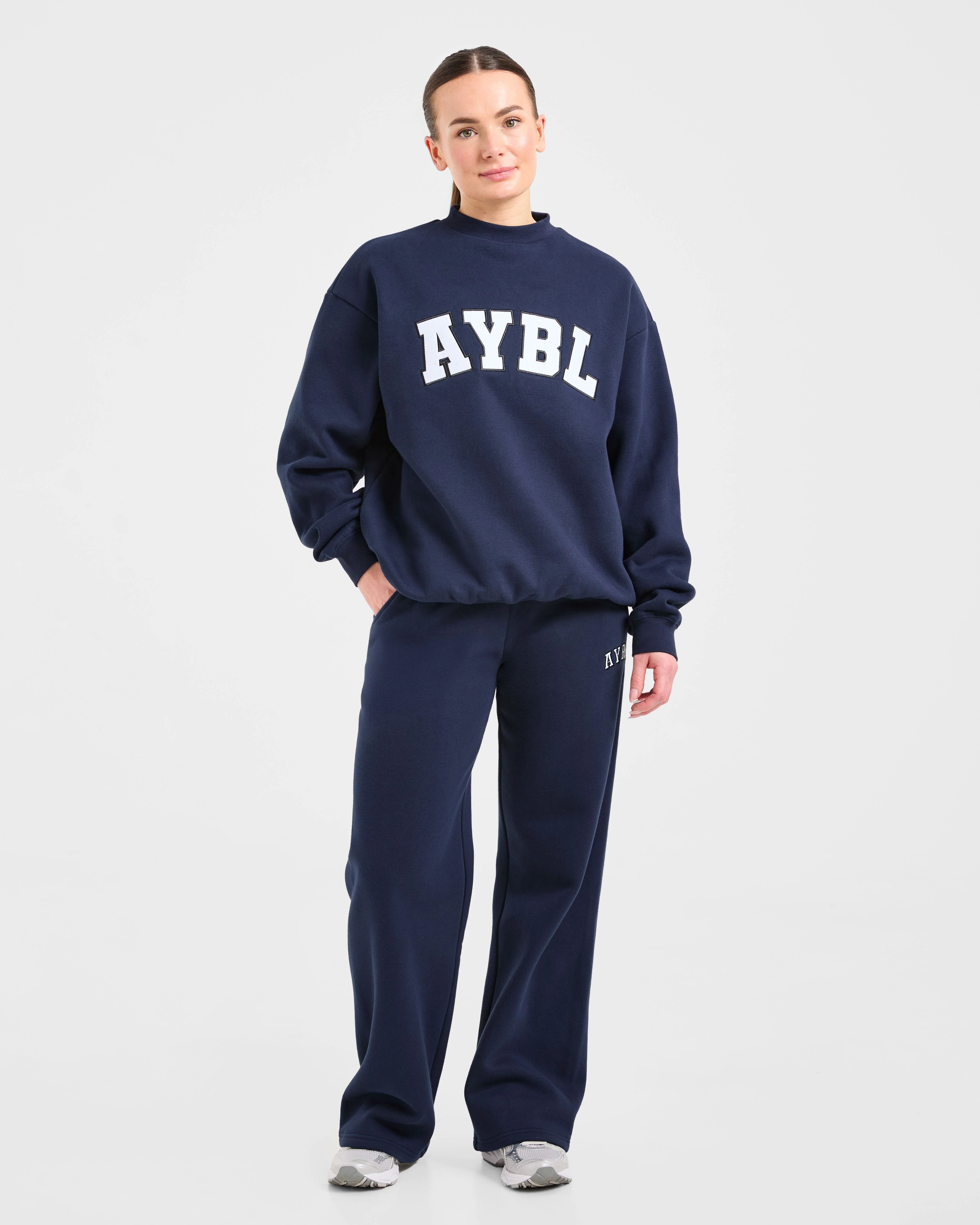 Varsity 2.0 Oversized Straight Leg Joggers - Navy - Image 3