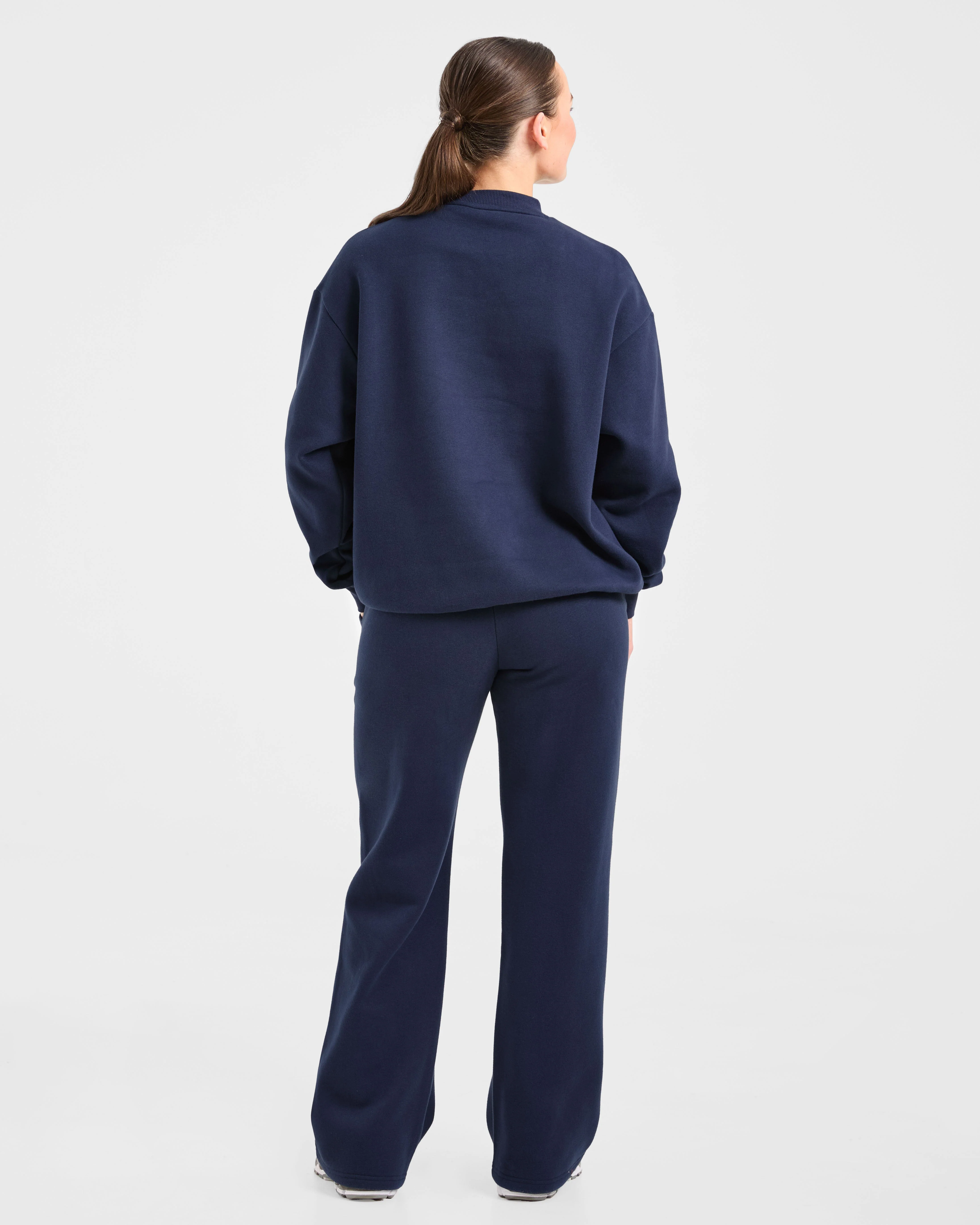 Varsity 2.0 Oversized Straight Leg Joggers - Navy - Image 4