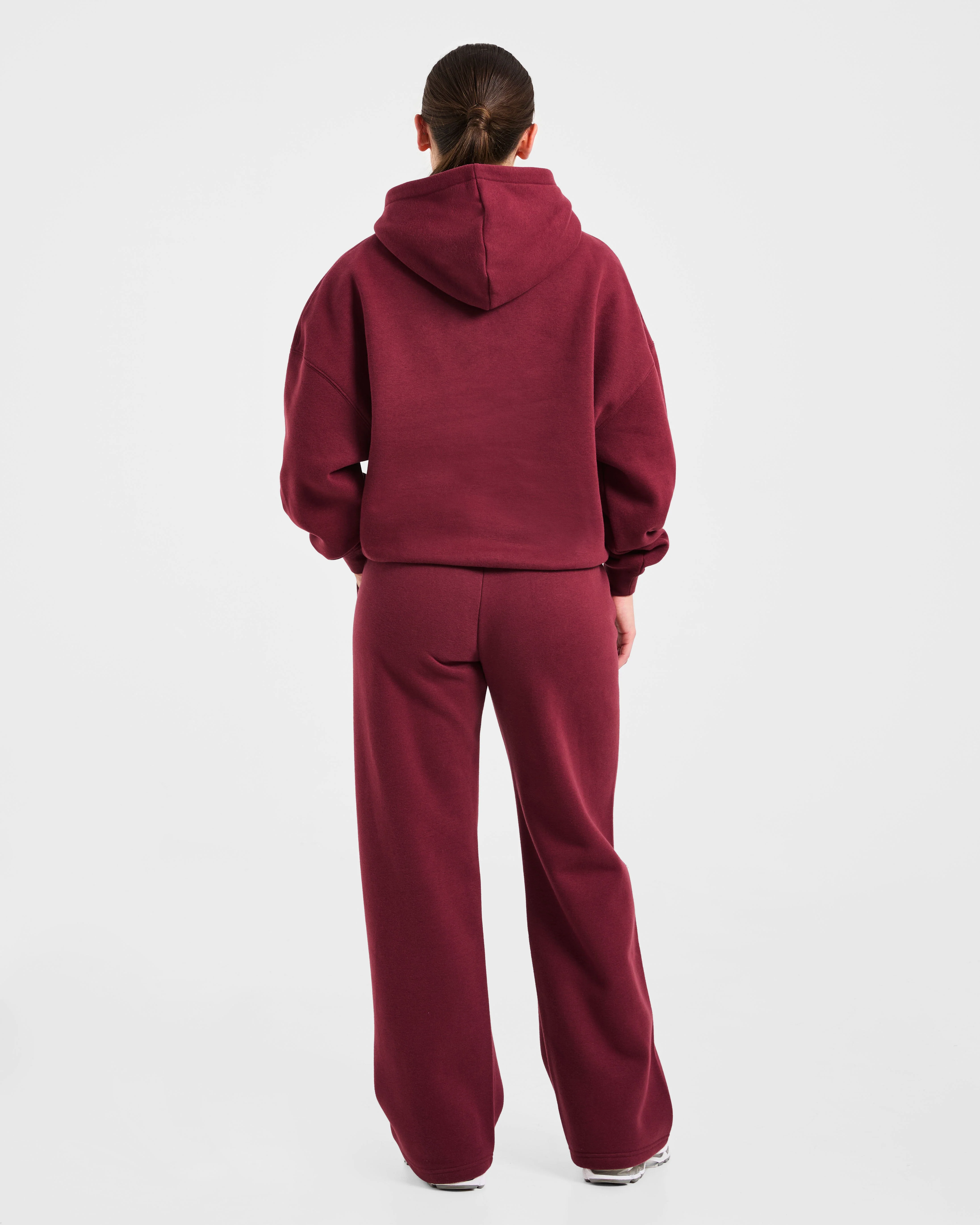 Varsity 2.0 Oversized Straight Leg Joggers - Red Wine - Image 4