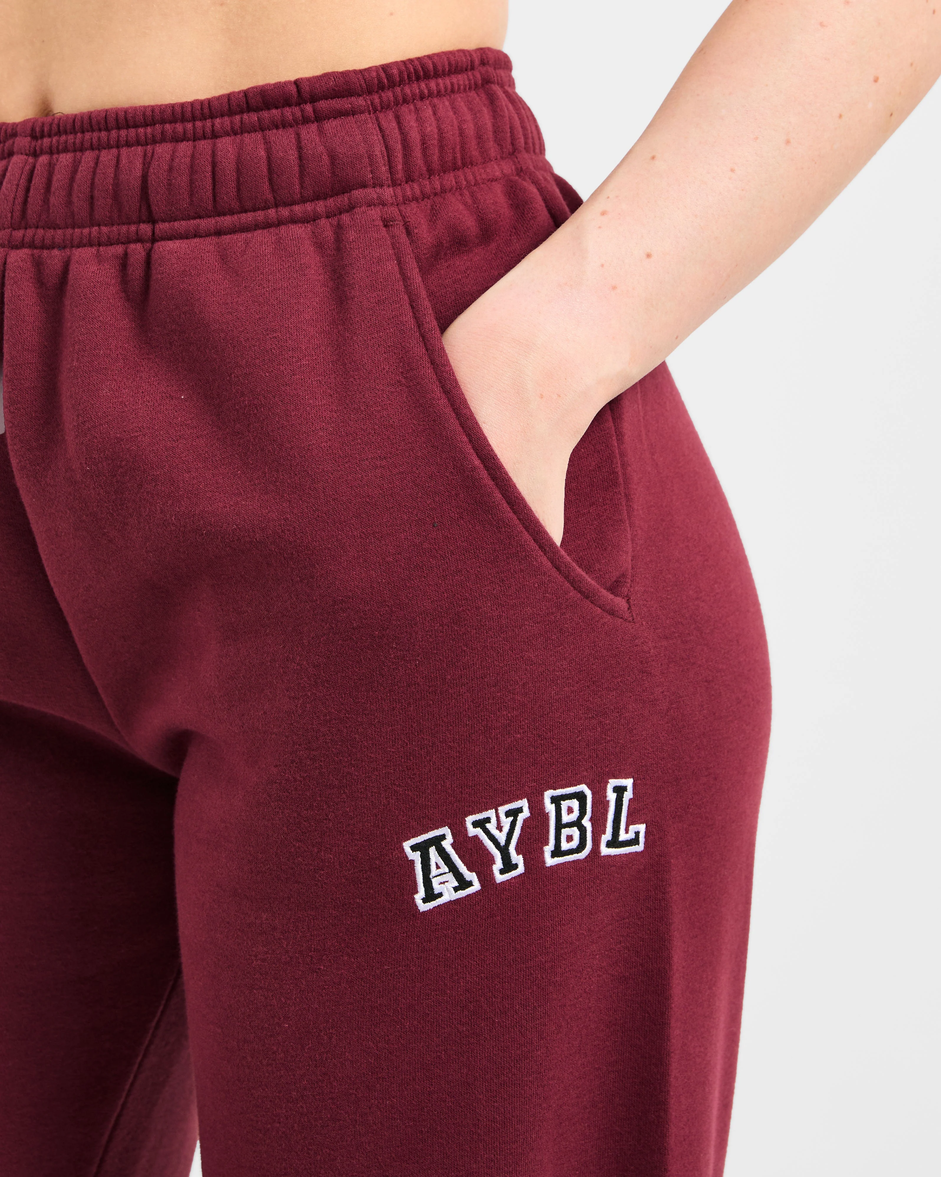 Varsity 2.0 Oversized Straight Leg Joggers - Red Wine - Image 5