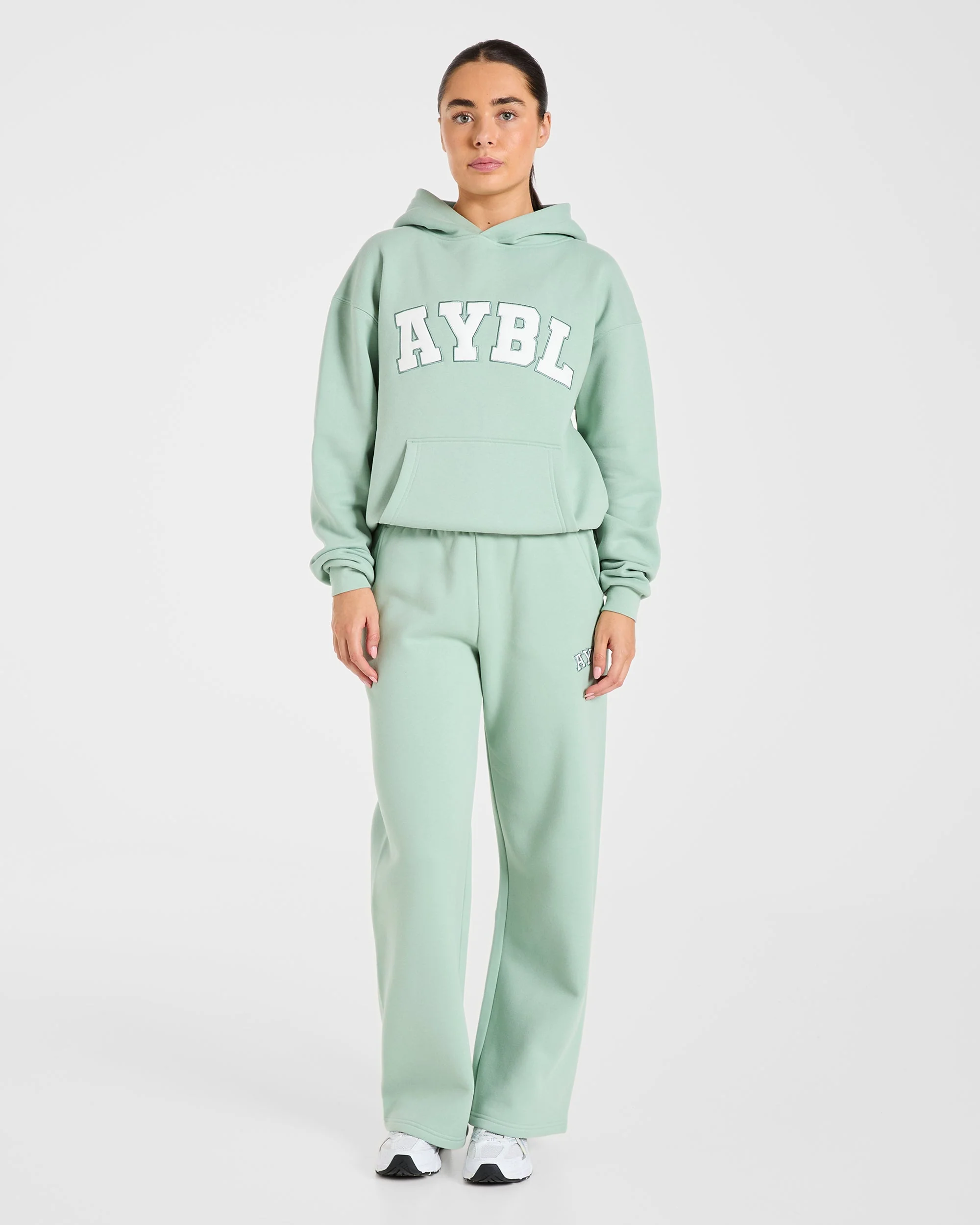 Varsity 2.0 Oversized Straight Leg Joggers - Sage Green - Image 3