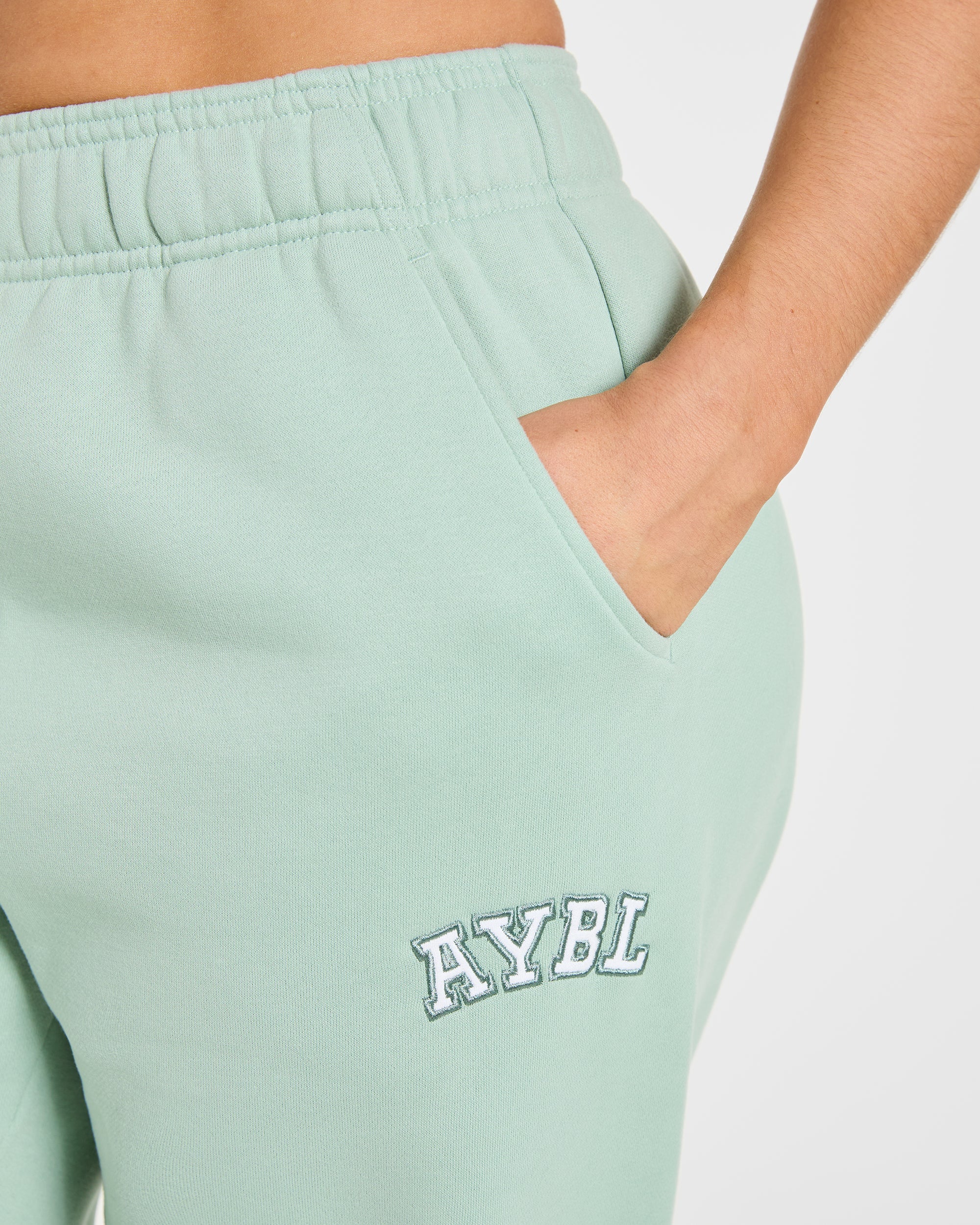 Varsity 2.0 Oversized Straight Leg Joggers - Sage Green - Image 5