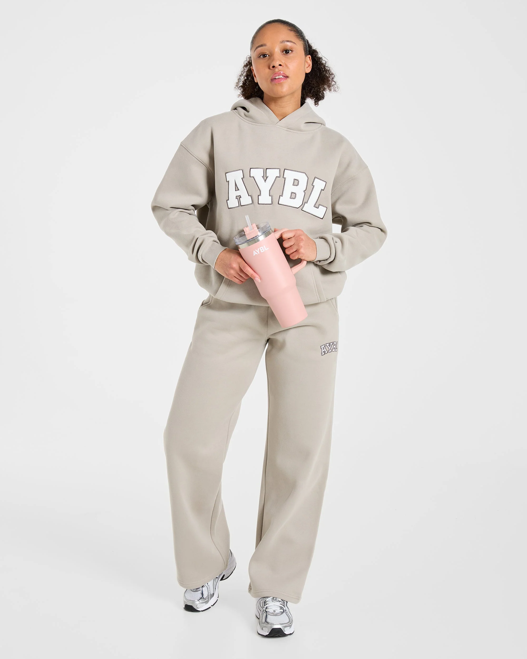 Varsity 2.0 Oversized Straight Leg Joggers - Taupe - Image 8
