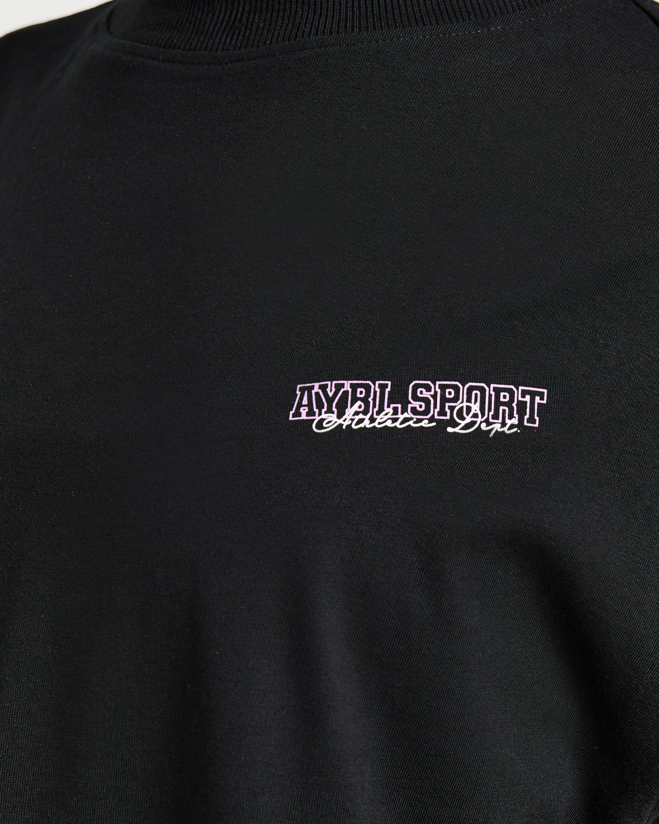 Varsity Dept. Oversized T Shirt - Black/Lilac - Image 5
