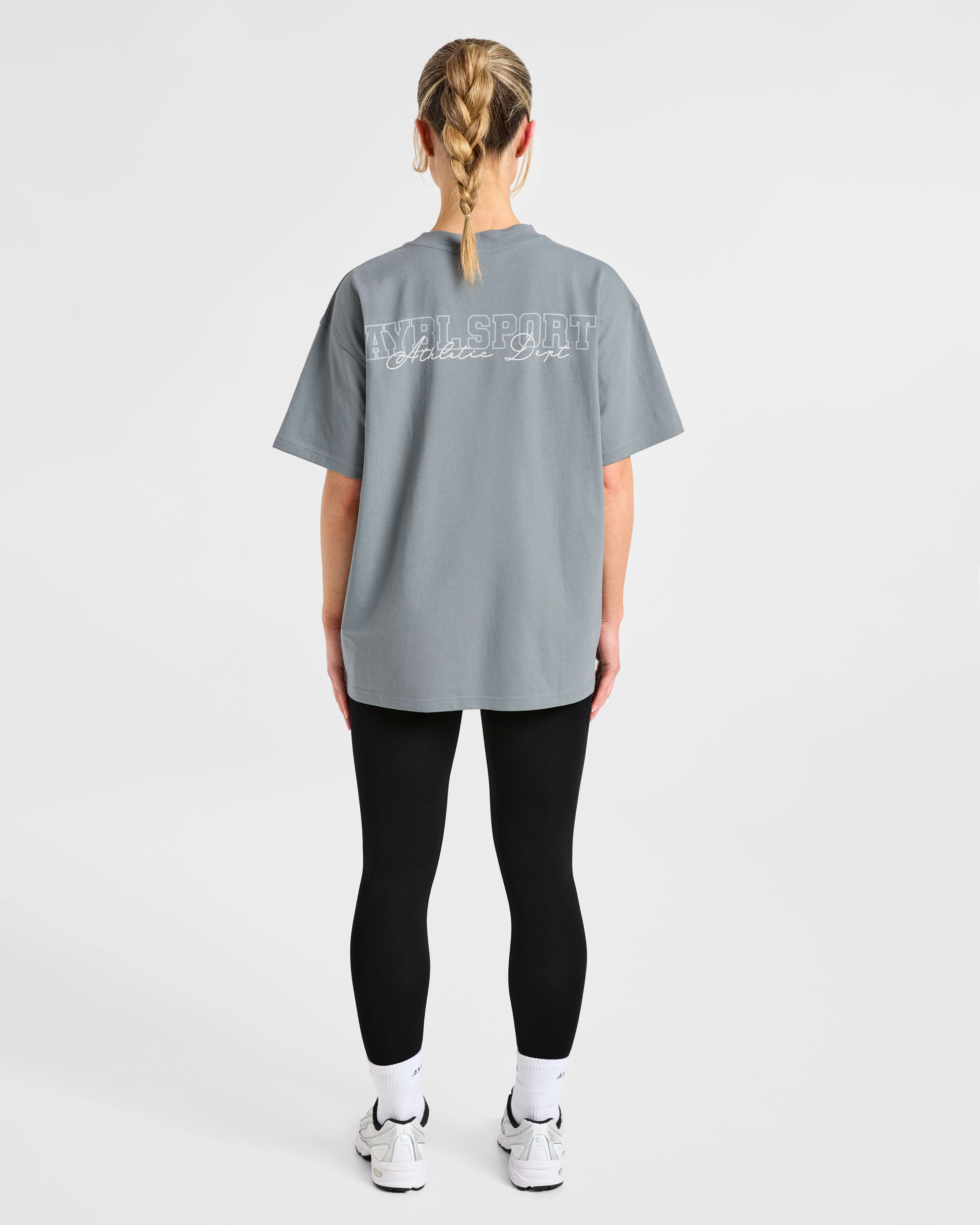 Varsity Dept. Oversized T Shirt - Slate Grey - Image 4