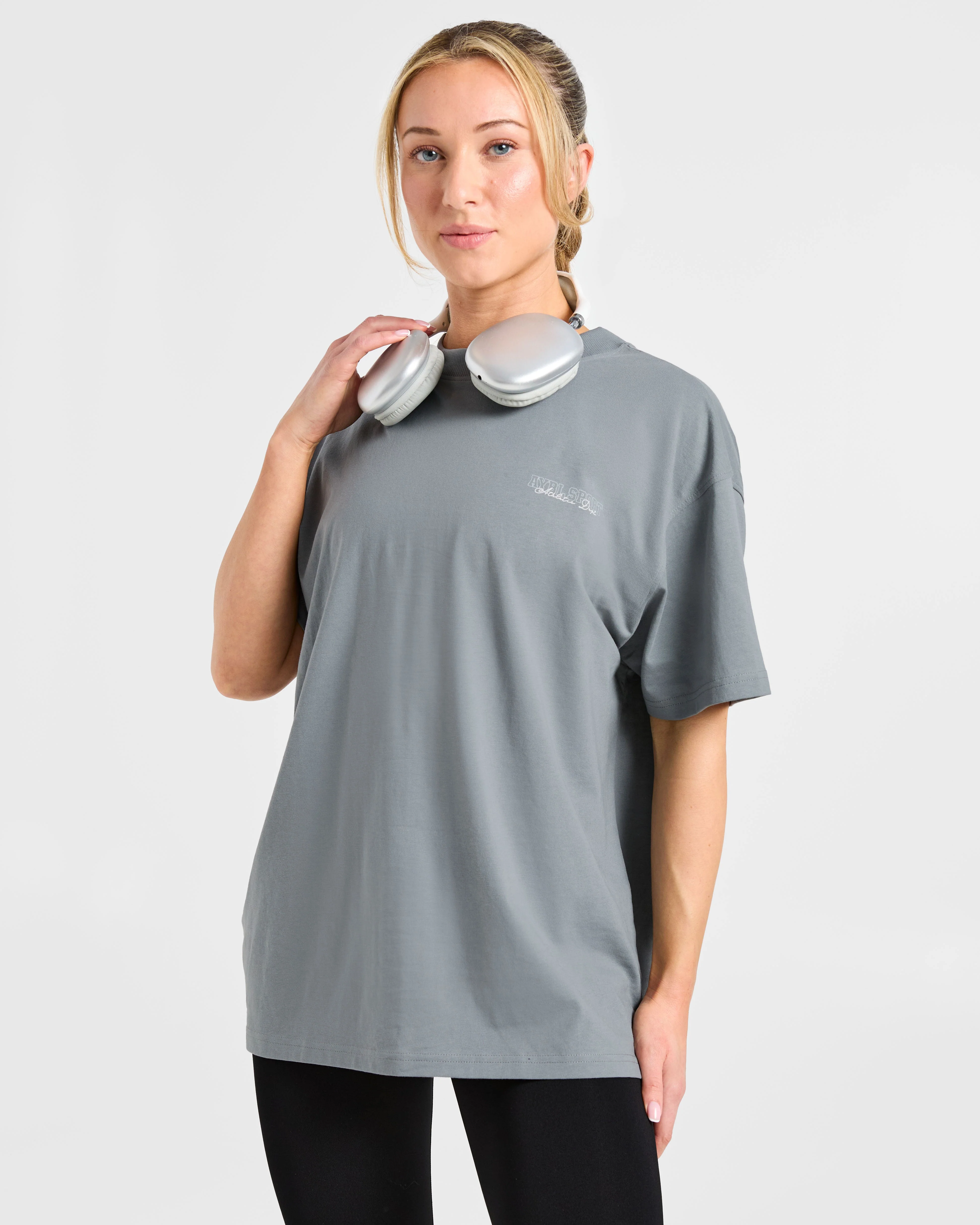 Varsity Dept. Oversized T Shirt - Slate Grey - Image 7