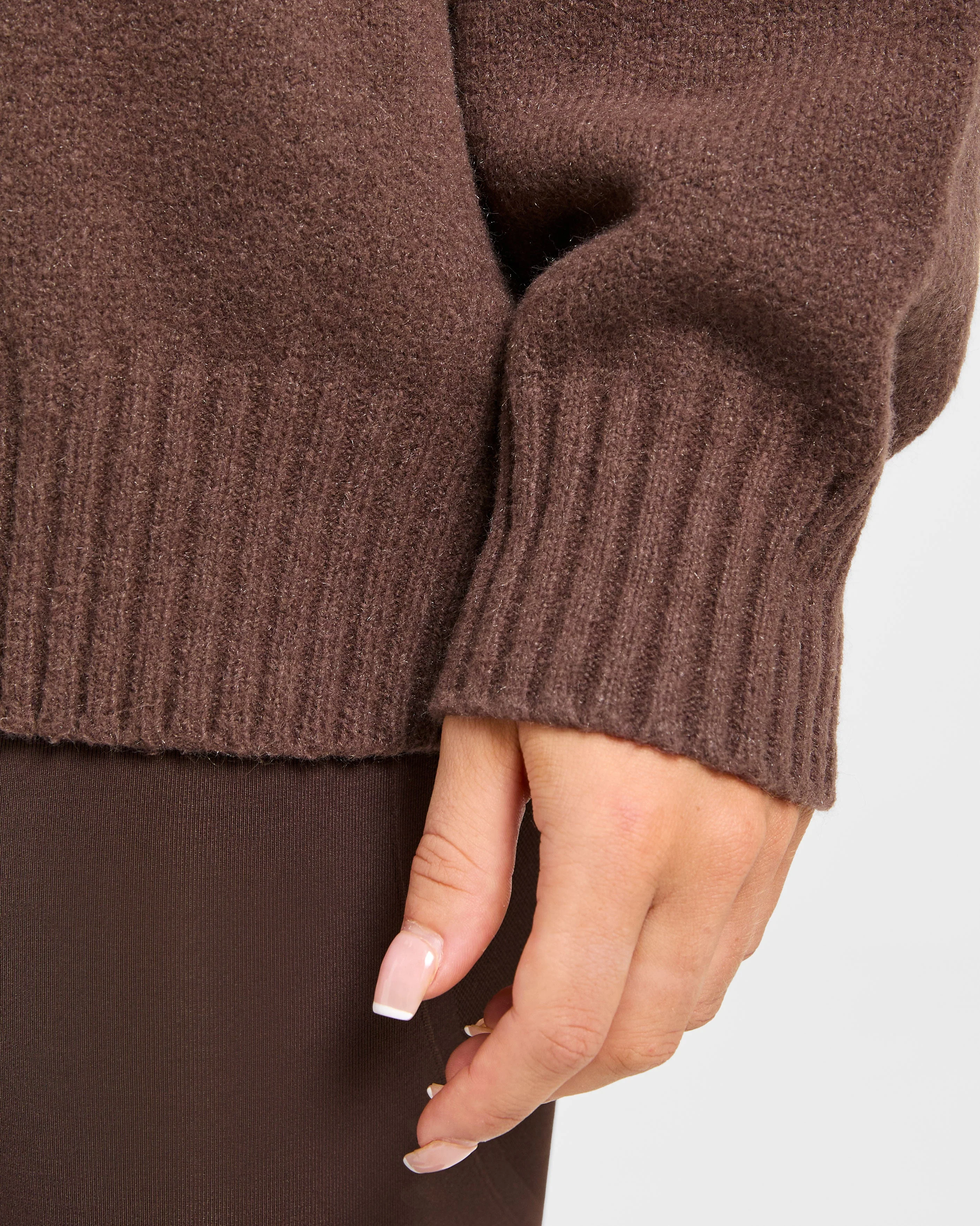 Varsity Oversized Knitted Sweater - Brown - Image 6
