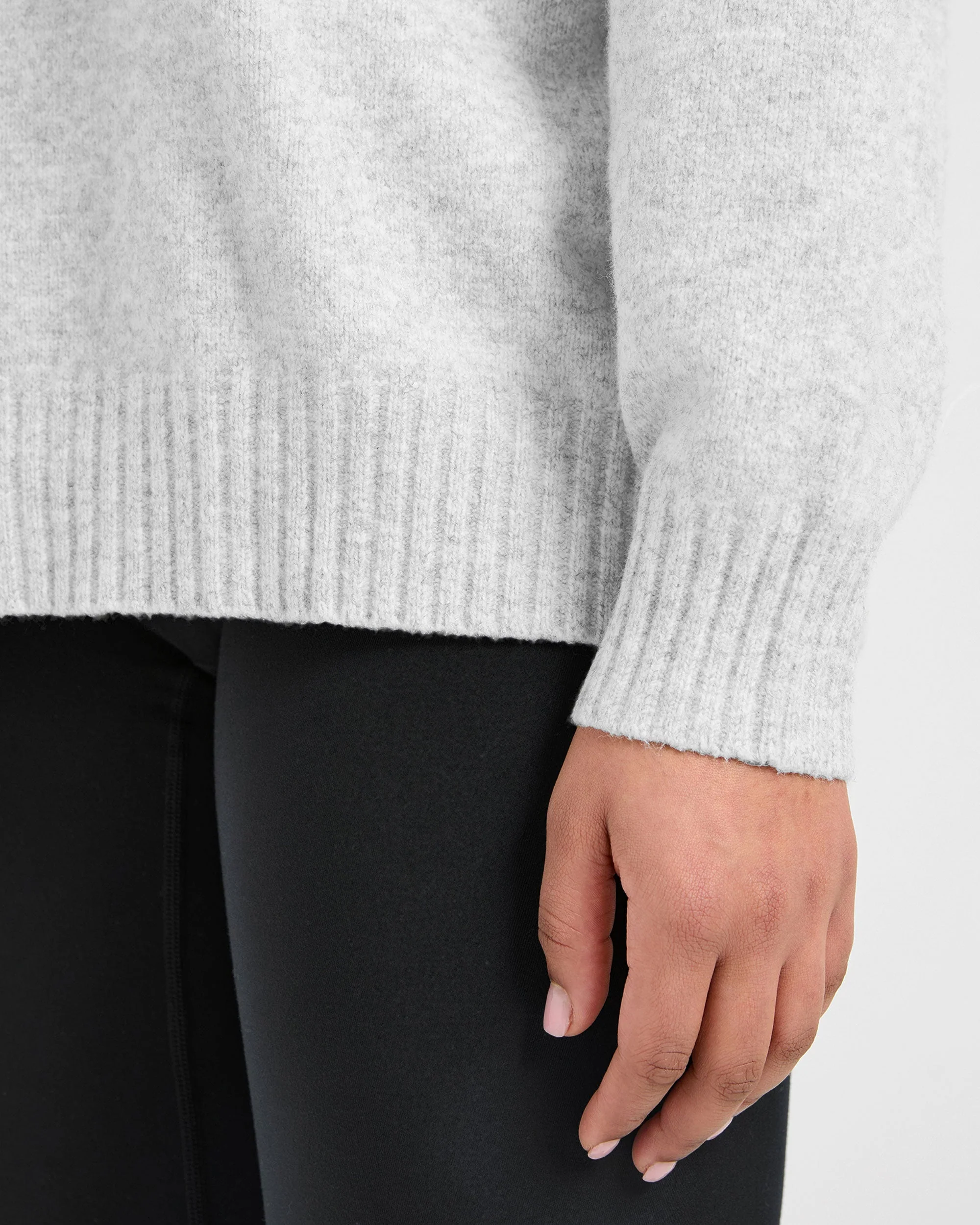 Varsity Oversized Knitted Sweater - Grey Marl - Image 6